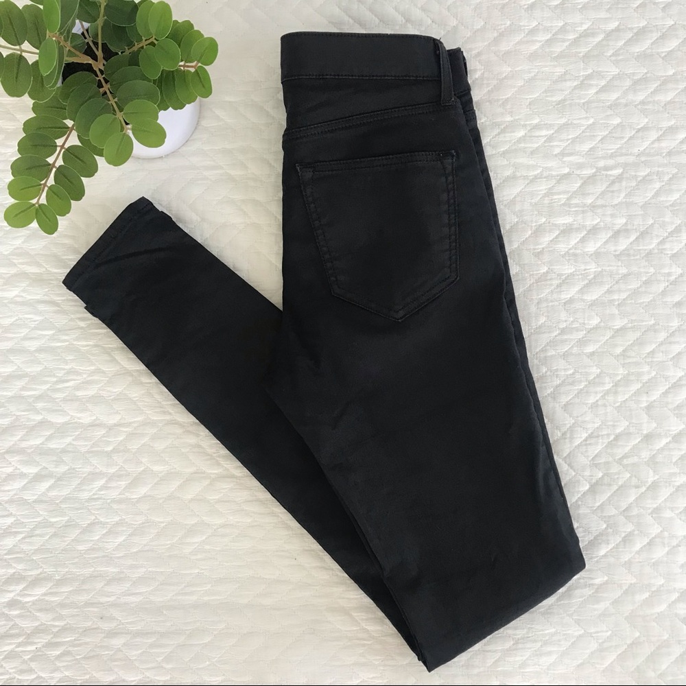 Topshop Moto || Coated Leigh High Rise Ankle-Grazer Black Stretch Jeans … - Picture 12 of 12